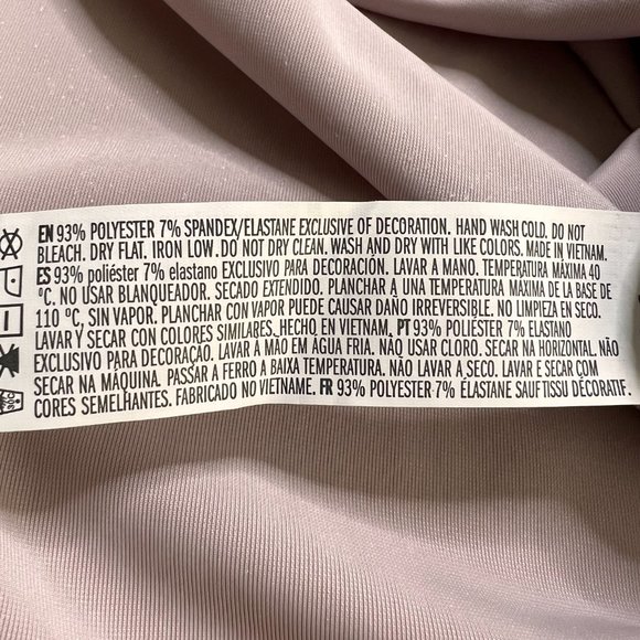 NWT FOREVER 21 Womens L Blush Pink Ruffle Hem 3/4 Sleeve Button Back Dress - Picture 10 of 12